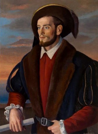 Retrato de Andrés de Urdaneta. Realizado por Antonio Valverde.